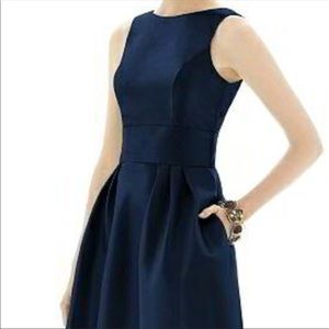 ALFRED SUNG midnight blue evening/formal gown